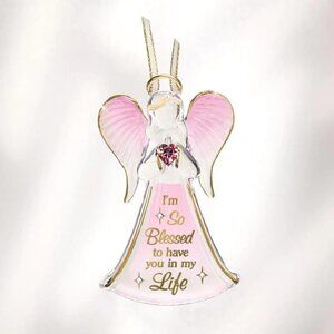 Glass Baron Angel "I'm Blessed" Ornament in Gift Box